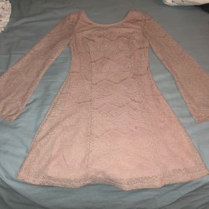 Dusty Rose Bell-Sleeved Dress